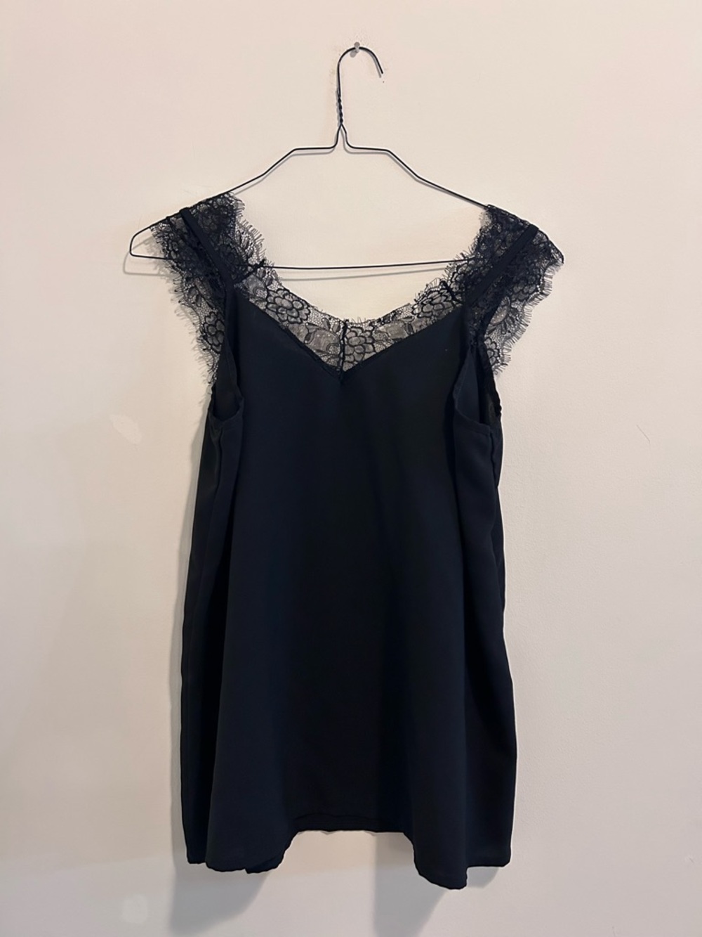 Black Lace Trim Chemise